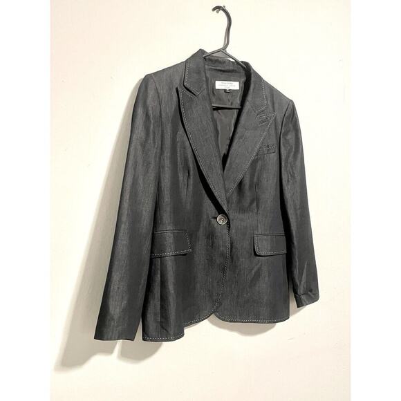 Tahari Blazer Women’s 14P Charcoal Career Jacket Lined Work Wear - Picture 3 of 8